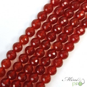 Cornaline en perles facettées 8mm - fil complet