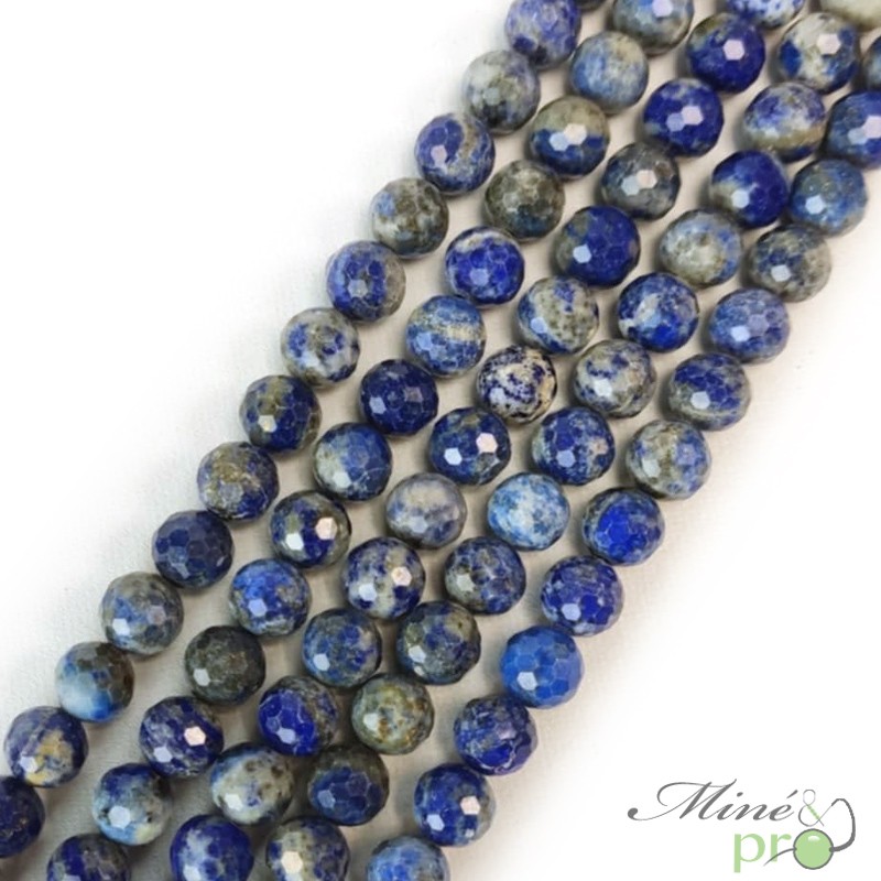 Lapis lazuli en perles facettées 8mm - fil complet
