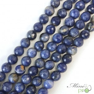 Sodalite en perles facettées 8mm - fil complet