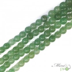 Aventurine verte naturelle en perles rondes 8mm - fil complet
