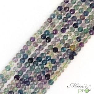 Fluorite AAA en perles facettées 4mm - fil complet