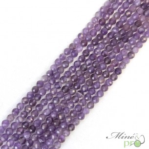 Améthyste en perles facettées 4mm - fil complet