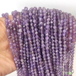 Améthyste en perles facettées 4mm - fil complet