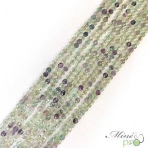 Fluorite en perles facettées 3mm - fil complet