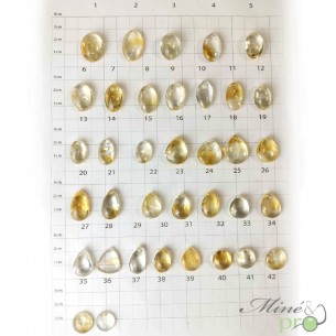 Citrine naturelle - cabochons percés