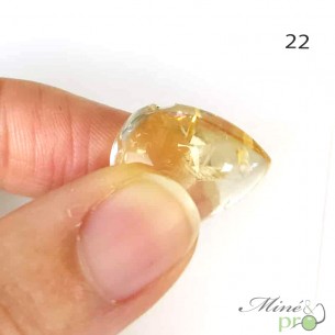 Citrine naturelle - cabochons percés