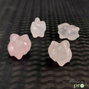 Chat en Quartz rose - percé