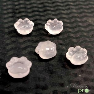 Patte de chien en Quartz rose - percé