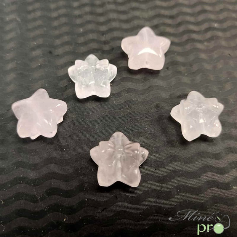 Etoile en Quartz rose - percé