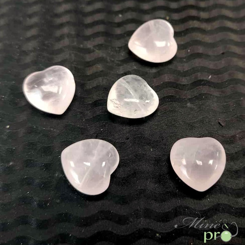 Coeur en Quartz rose - percé