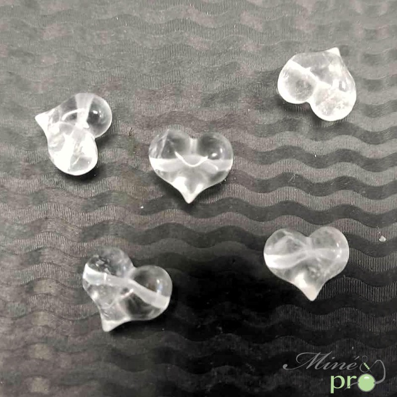 Coeur en Cristal de roche - percé