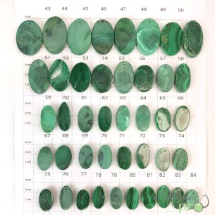 Malachite - cabochons percés