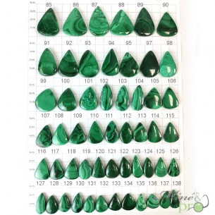 Malachite - cabochons percés