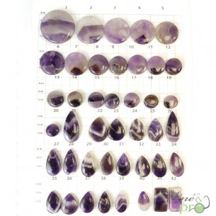 Améthyste chevrons - cabochons percés