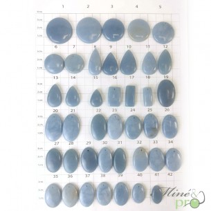 Angélite - cabochons percés