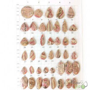 Rhodochrosite A - cabochons percés