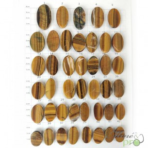 Oeil de tigre - cabochons percés