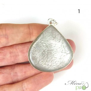 Pierre de lune blanche - pendentifs cerclés