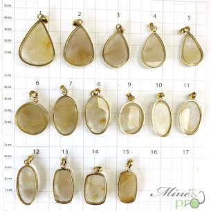 Quartz rutile - pendentifs cerclés dorés