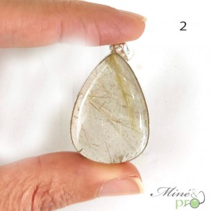Quartz rutile - pendentifs cerclés