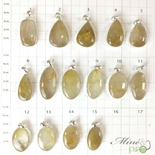 Quartz rutile - pendentifs cerclés