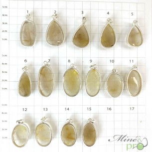 Quartz rutile - pendentifs cerclés