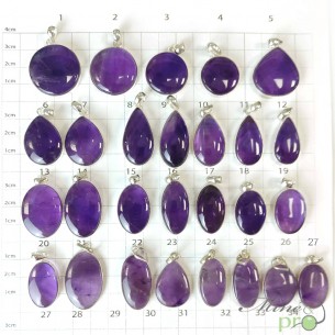 Améthyste - pendentifs cerclés