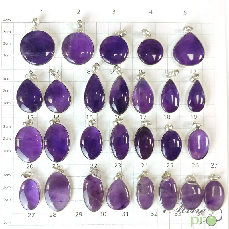 Améthyste - pendentifs cerclés Améthyste - pendentifs cerclés