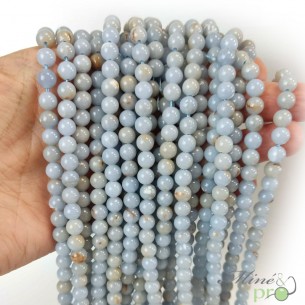 Angelite AB+ en perles rondes 6mm - fil complet