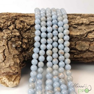 Angelite AB+ en perles rondes 6mm - fil complet