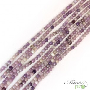 Lépidolite  en perles rondes 4mm - fil complet