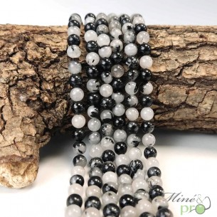Quartz Tourmaline AB en perles rondes 6mm - fil complet