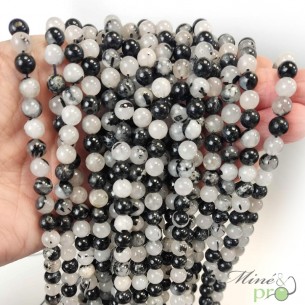 Quartz Tourmaline AB en perles rondes 6mm - fil complet