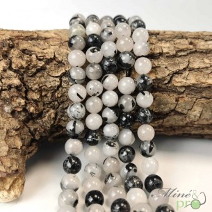 Quartz Tourmaline AB en perles rondes 8mm - fil complet