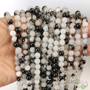 Quartz Tourmaline en perles rondes 6mm - fil complet