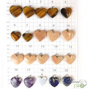 Pendentifs coeur - matières aux choix