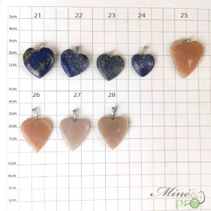 Pendentifs coeur - matières aux choix