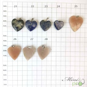 Pendentifs coeur - matières aux choix