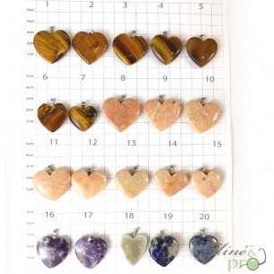 Pendentifs coeur - matières aux choix