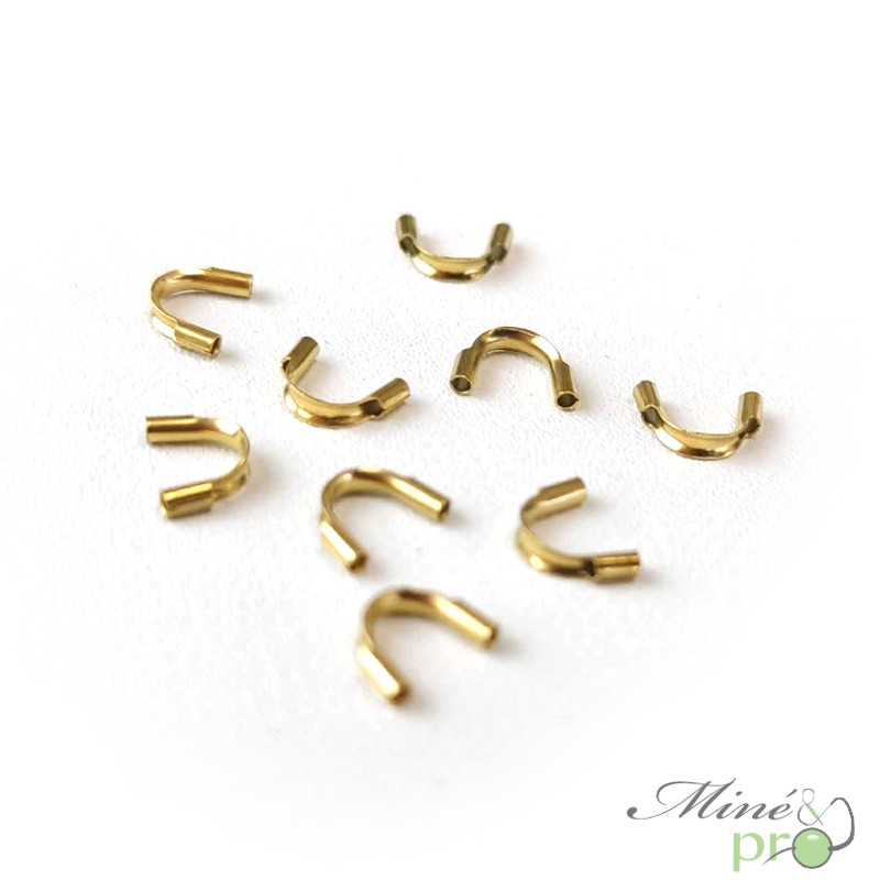 Protège fil en acier inoxydable plaqué or - lot de 50