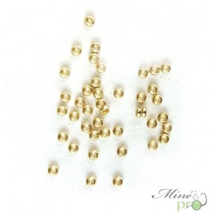 Perles à écraser en acier inoxydable plaqué or 2mm - lot de 100