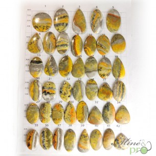 Jaspe bumble bee - cabochons percés