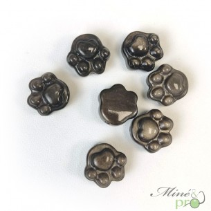 Patte de chat en Obsidienne argentée - percée