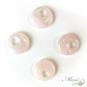 Quartz rose naturel - donut décentré 2,5cm