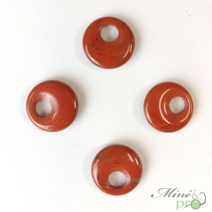 Jaspe rouge - donut décentré 2,5cm