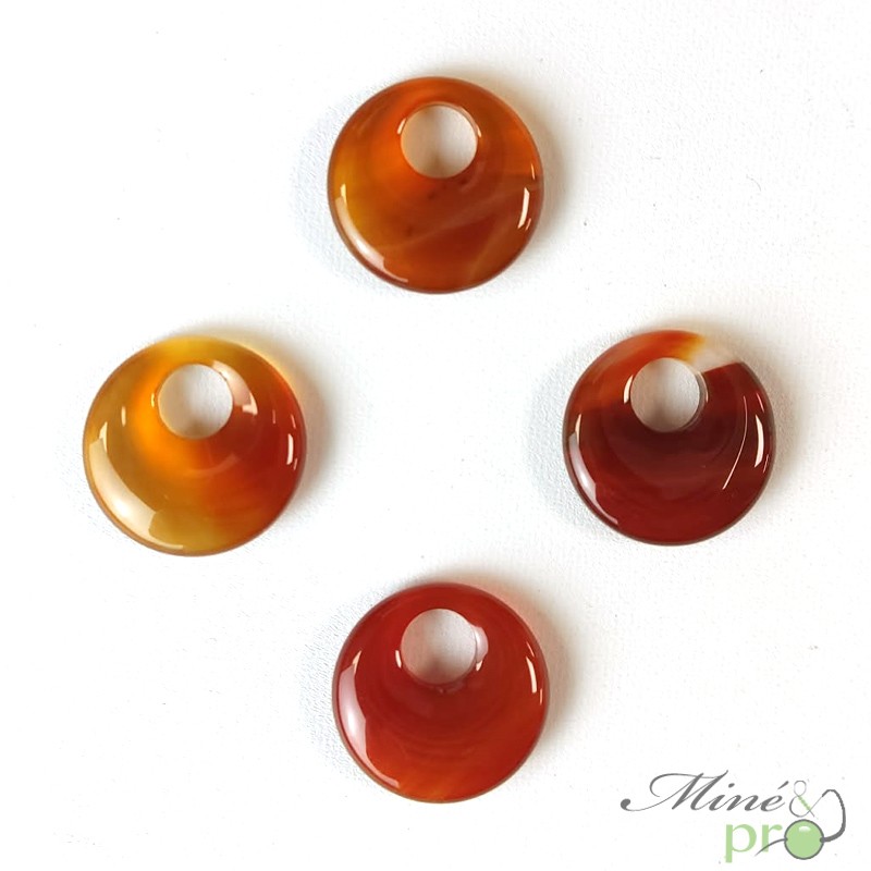 Cornaline - donut décentré 2,5cm