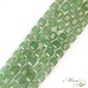 Aventurine verte en perles "carré" 7mm - fil complet