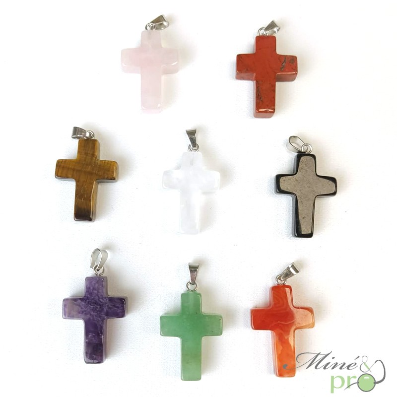 Pendentif en forme de croix 2,5cm - pierre de choix