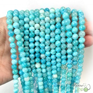 Hemimorphite AA en perles rondes 6mm - fil complet