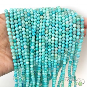 Hemimorphite AA en perles rondes 4mm - fil complet